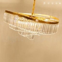 Kultainen Postmoderni Luxury Round K9 Crystal Pendant Kattokruunu -näyttelyhalli