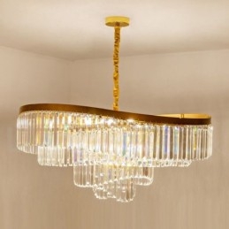 Kultainen Postmoderni Luxury Round K9 Crystal Pendant Kattokruunu -näyttelyhalli