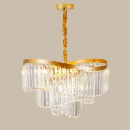 Kultainen Postmoderni Luxury Round K9 Crystal Pendant Kattokruunu -näyttelyhalli