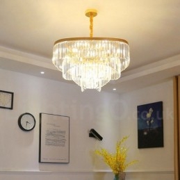 Kultainen Postmoderni Luxury Round K9 Crystal Pendant Kattokruunu -näyttelyhalli