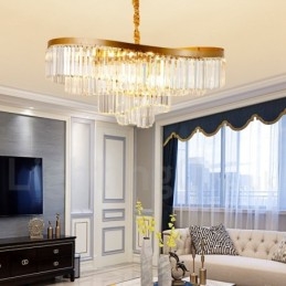 Kultainen Postmoderni Luxury Round K9 Crystal Pendant Kattokruunu -näyttelyhalli