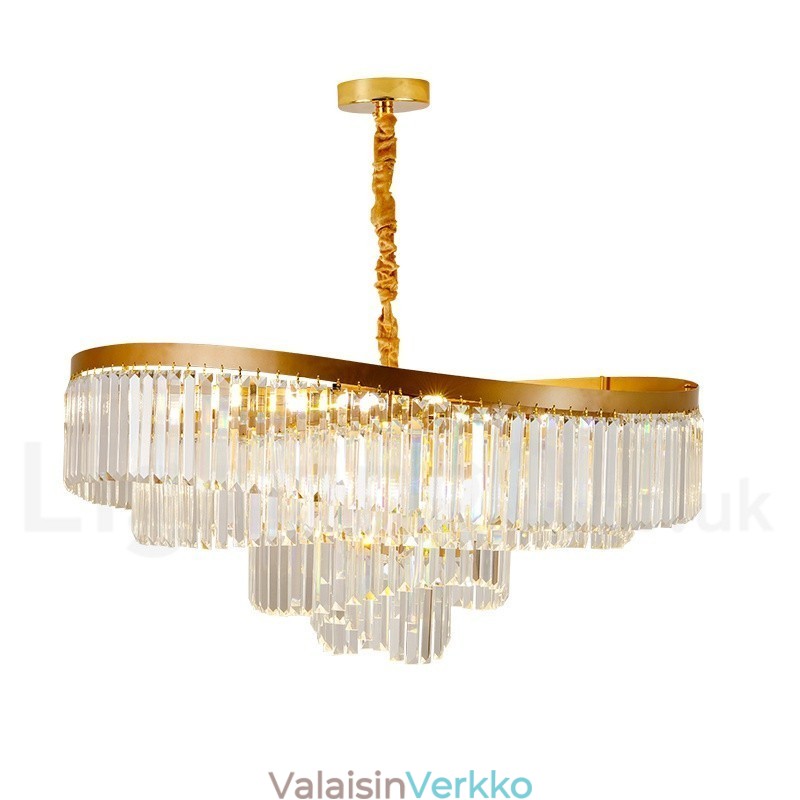 Kultainen Postmoderni Luxury Round K9 Crystal Pendant Kattokruunu -näyttelyhalli