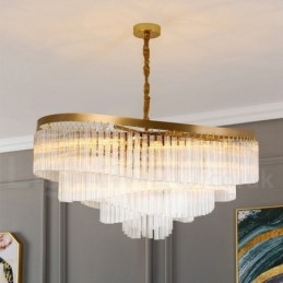 Kultainen Postmoderni Luxury Round K9 Crystal Pendant Kattokruunu -näyttelyhalli