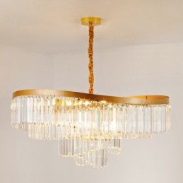 Kultainen Postmoderni Luxury Round K9 Crystal Pendant Kattokruunu -näyttelyhalli