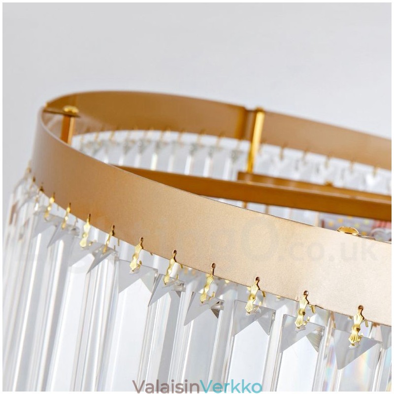 Kultainen Postmoderni Luxury Round K9 Crystal Pendant Kattokruunu -näyttelyhalli
