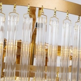 Kultainen Postmoderni Luxury Round K9 Crystal Pendant Kattokruunu -näyttelyhalli