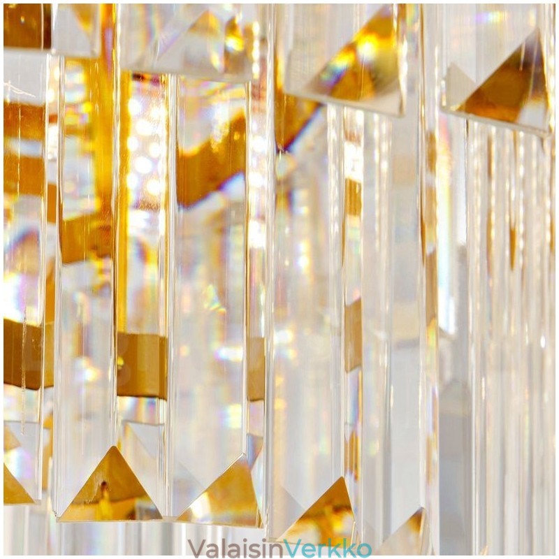 Kultainen Postmoderni Luxury Round K9 Crystal Pendant Kattokruunu -näyttelyhalli