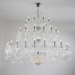50 Light Kirkas Elegantti Ylellinen Kristallikynttiläkattokruunu Näyttely Hal