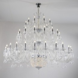 50 Light Kirkas Elegantti Ylellinen Kristallikynttiläkattokruunu Näyttely Hal