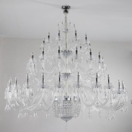 50 Light Kirkas Elegantti Ylellinen Kristallikynttiläkattokruunu Näyttely Hal