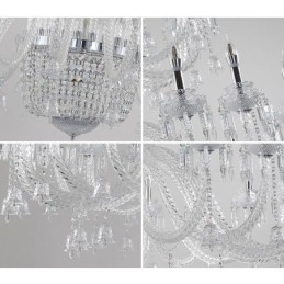 50 Light Kirkas Elegantti Ylellinen Kristallikynttiläkattokruunu Näyttely Hal