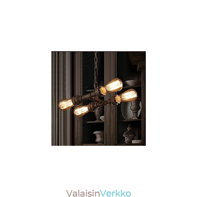 4 Kevyt amerikkalainen Industrial Water Pipe Retro tyylinen tuuli