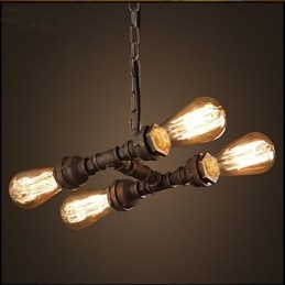 4 Kevyt amerikkalainen Industrial Water Pipe Retro tyylinen tuuli