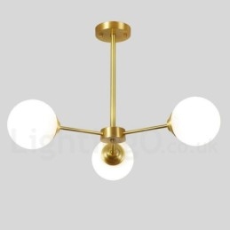 3 Light Pure Brass Northern Europe Bean Kattokruunu Moderni Metal Molecules riippuvalaisin