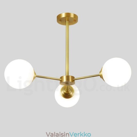 3 Light Pure Brass Northern Europe Bean Kattokruunu Moderni Metal Molecules riippuvalaisin 3 Light Pure Brass Northern Europe Bean Kattokruunu Moderni Metal Molecules riippuvalaisin