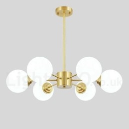6 Light Pure Brass Northern Europe Bean Kattokruunu Moderni metallimolekyyliset riippuvalaisin