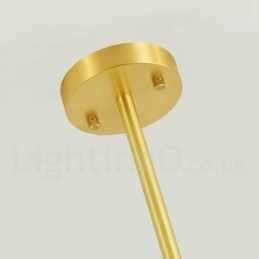 6 Light Pure Brass Northern Europe Bean Kattokruunu Moderni metallimolekyyliset riippuvalaisin