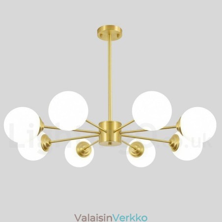 8 Light Puhdasta messinkiä Pohjois-Eurooppa Papukattokruunu Moderni metallimolekyylejä riippuvalaisin 8 Light Puhdasta messinkiä Pohjois-Eurooppa Papukattokruunu Moderni metallimolekyylejä riippuvalaisin