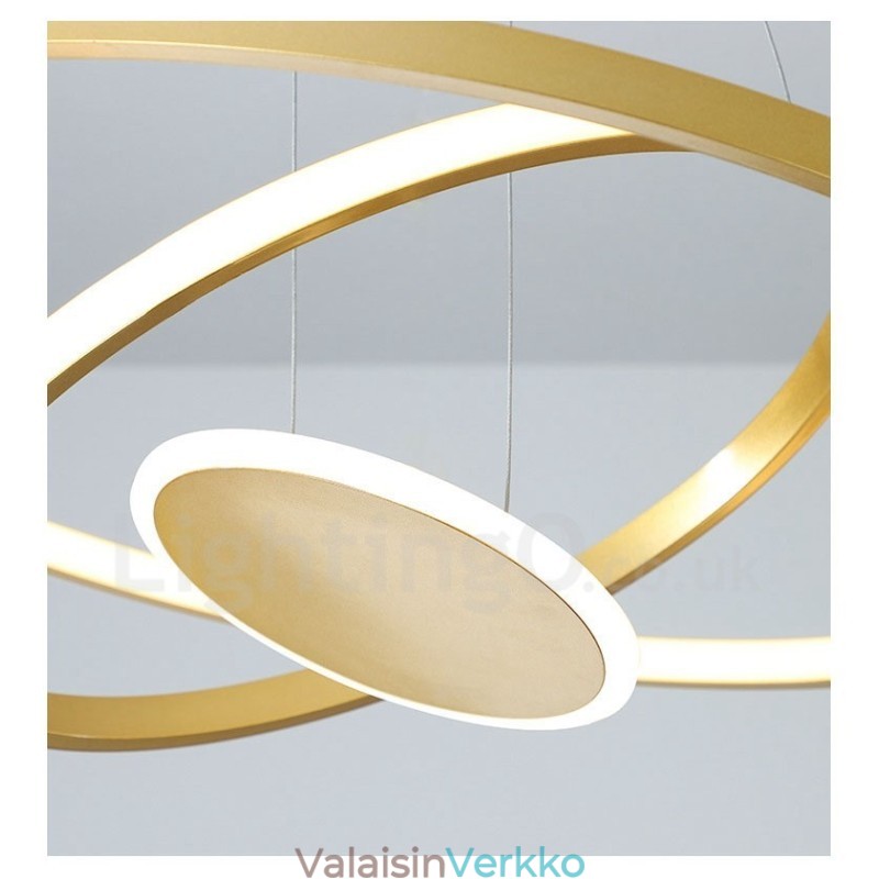 Three Circles Modern Design Three Rings Gold -riippuvalaisin kaukosäätimellä