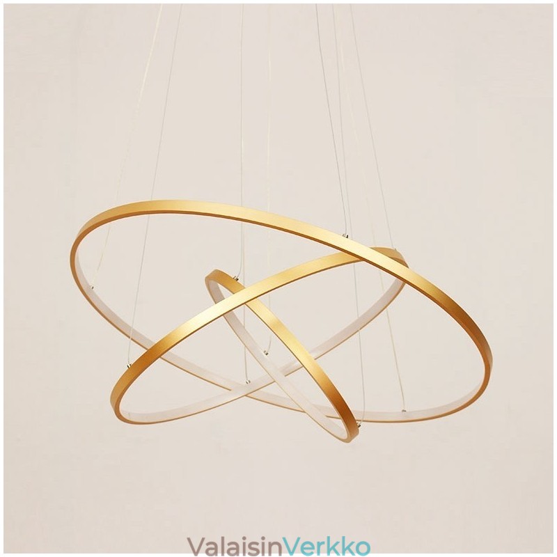 Himmennettävä riippuvalaisin kaukosäätimellä Kultainen Moderni Design Kolme rengasta