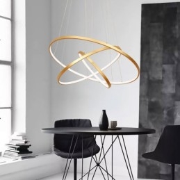 Himmennettävä riippuvalaisin kaukosäätimellä Kultainen Moderni Design Kolme rengasta