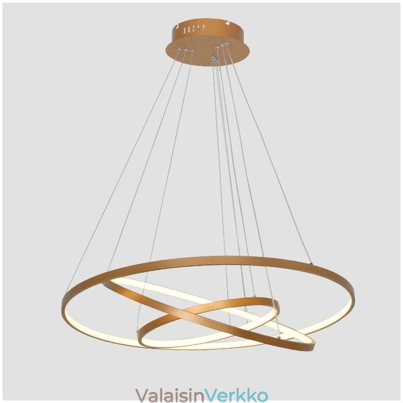 Himmennettävä riippuvalaisin kaukosäätimellä Kultainen Moderni Design Kolme rengasta