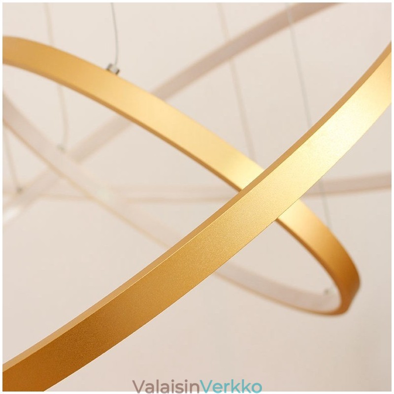 Himmennettävä riippuvalaisin kaukosäätimellä Kultainen Moderni Design Kolme rengasta