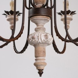 Country Vintage puinen 6 Light kattokruunu valo