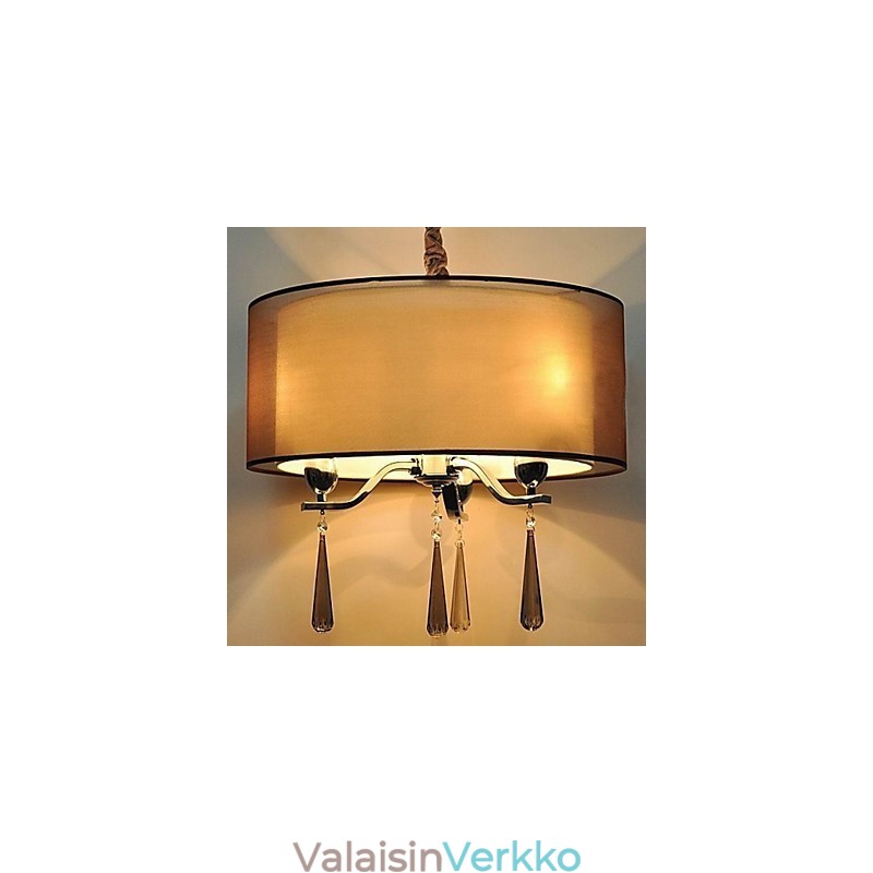 Yksinkertainen takorautainen kristallikruunu 6 valoa