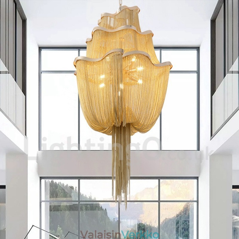 Tassels Kattokruunu Designer Riipus Vaalea Hopea Kulta Väri