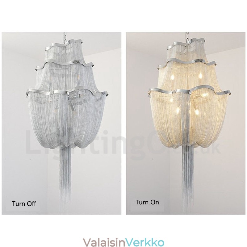 Tassels Kattokruunu Designer Riipus Vaalea Hopea Kulta Väri