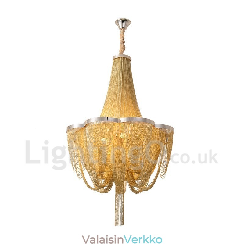 Tassels Kattokruunu Designer Riipus Vaalea Hopea Kulta Väri