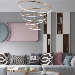 Suuri 4 sormusta 5 sormusta musta valkokultainen riipus valo moderni design
