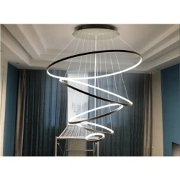Suuri 4 sormusta 5 sormusta musta valkokultainen riipus valo moderni design