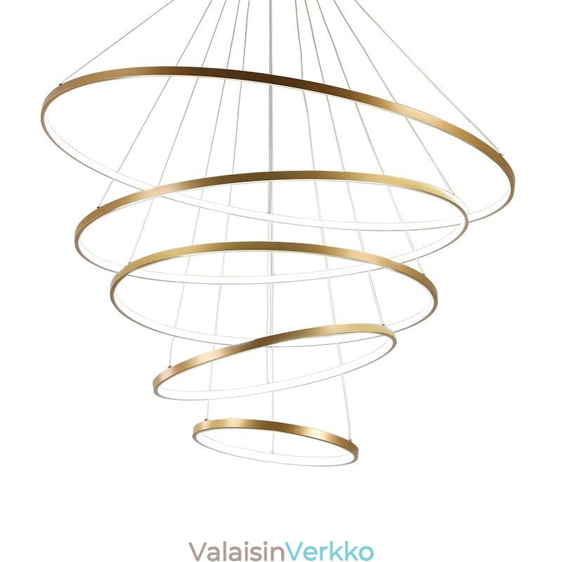Suuri 4 sormusta 5 sormusta musta valkokultainen riipus valo moderni design