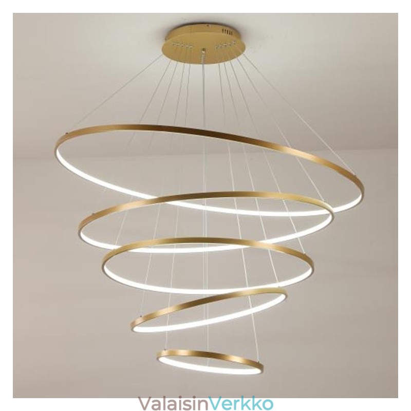 Suuri 4 sormusta 5 sormusta musta valkokultainen riipus valo moderni design