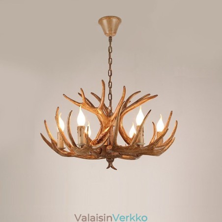 6 Vaalea maalaismainen taiteellinen Retro Antler Antler kattokruunu 6 Vaalea maalaismainen taiteellinen Retro Antler Antler kattokruunu