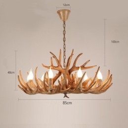 9 Kevyt kaksikerroksinen maalaismainen taiteellinen Retro Antler Antler kattokruunu