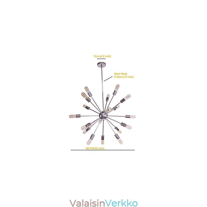 Kattokruunu Modern Globe Living Riipus Ruokailu Ostoskauppa Night Metal Chrome