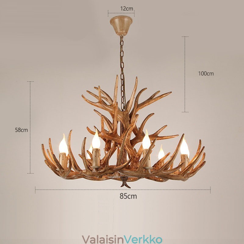 9 kevyt kolmikerroksinen maalaismainen taiteellinen Retro Antler Antler kattokruunu