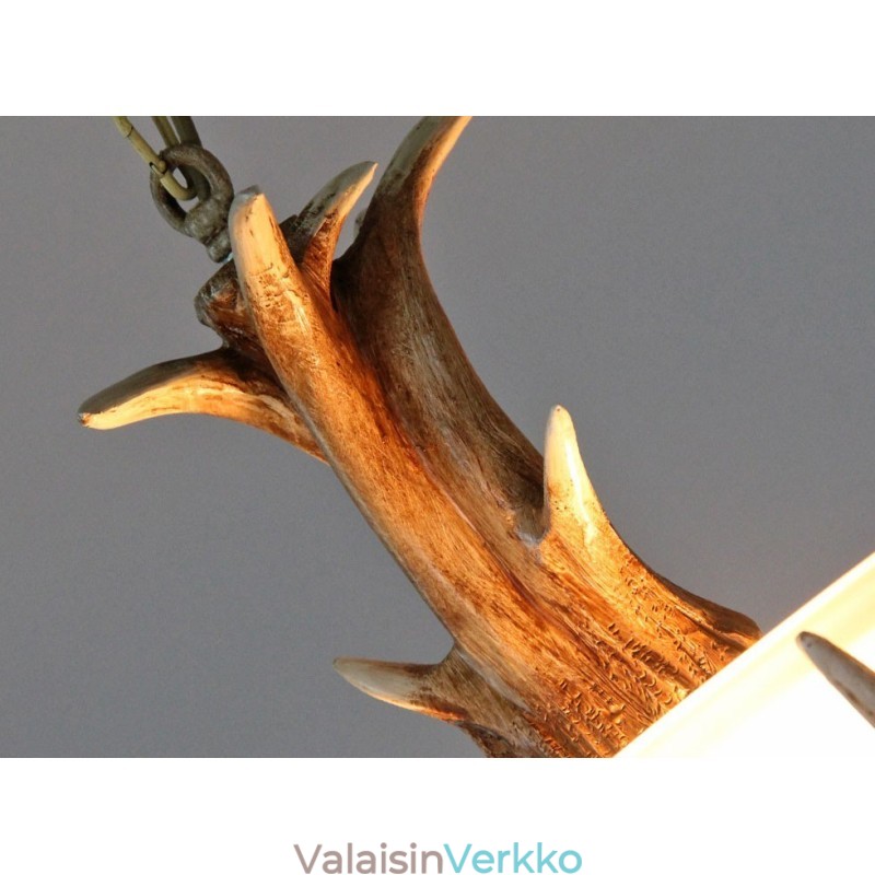 Yksi kevyt maalaismainen taiteellinen Retro Antler antiikkiriippuvalaisin lasivarjostimella