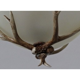 Yksi kevyt maalaismainen taiteellinen Retro Antler antiikkiriippuvalaisin lasivarjostimella
