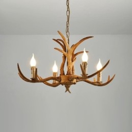 4 Vaalea maalaismainen taiteellinen retro Antler Antler kattokruunu