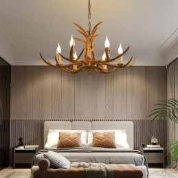 6 Vaalea maalaismainen taiteellinen retro Antler Antler kattokruunu