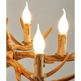 6 Vaalea maalaismainen taiteellinen retro Antler Antler kattokruunu