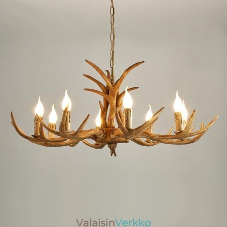 8 Vaalea maalaismainen taiteellinen Retro Antler Antler kattokruunu 8 Vaalea maalaismainen taiteellinen Retro Antler Antler kattokruunu