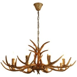 8 Vaalea maalaismainen taiteellinen Retro Antler Antler kattokruunu