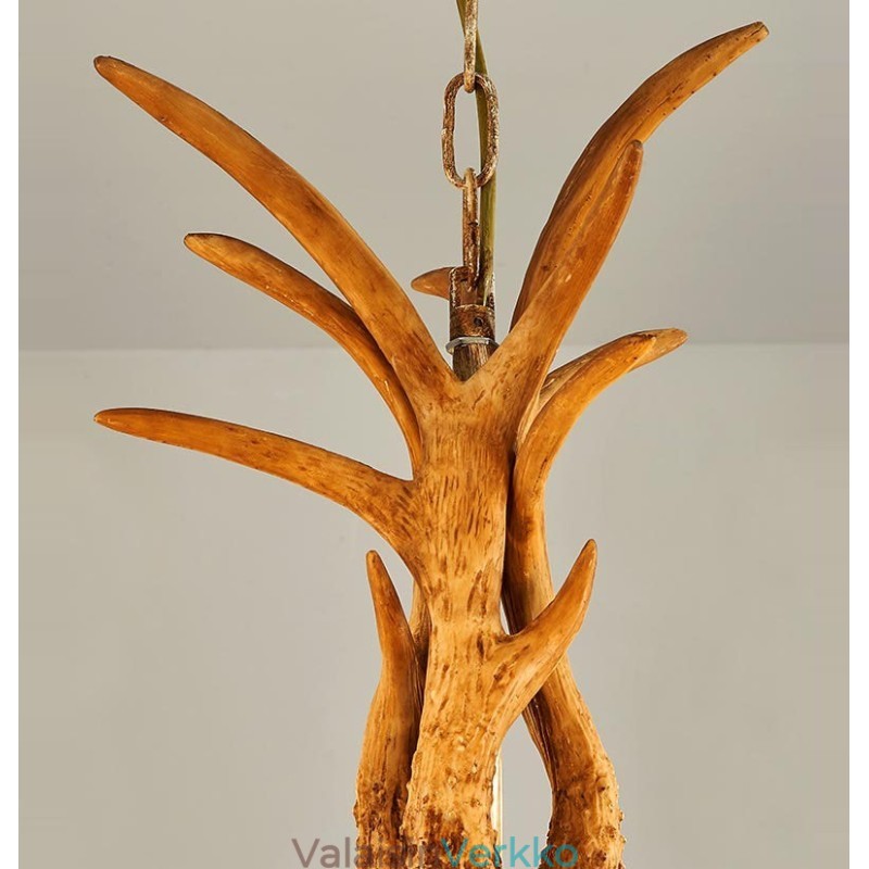8 Vaalea maalaismainen taiteellinen Retro Antler Antler kattokruunu