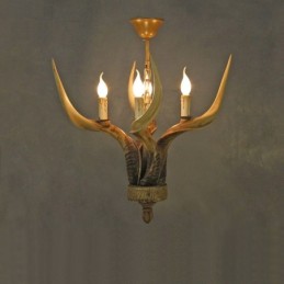 4 Vaalea maalaismainen taiteellinen retro Antler Antler kattokruunu