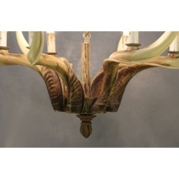 6 Vaalea maalaismainen taiteellinen Retro Antler Antler kattokruunu